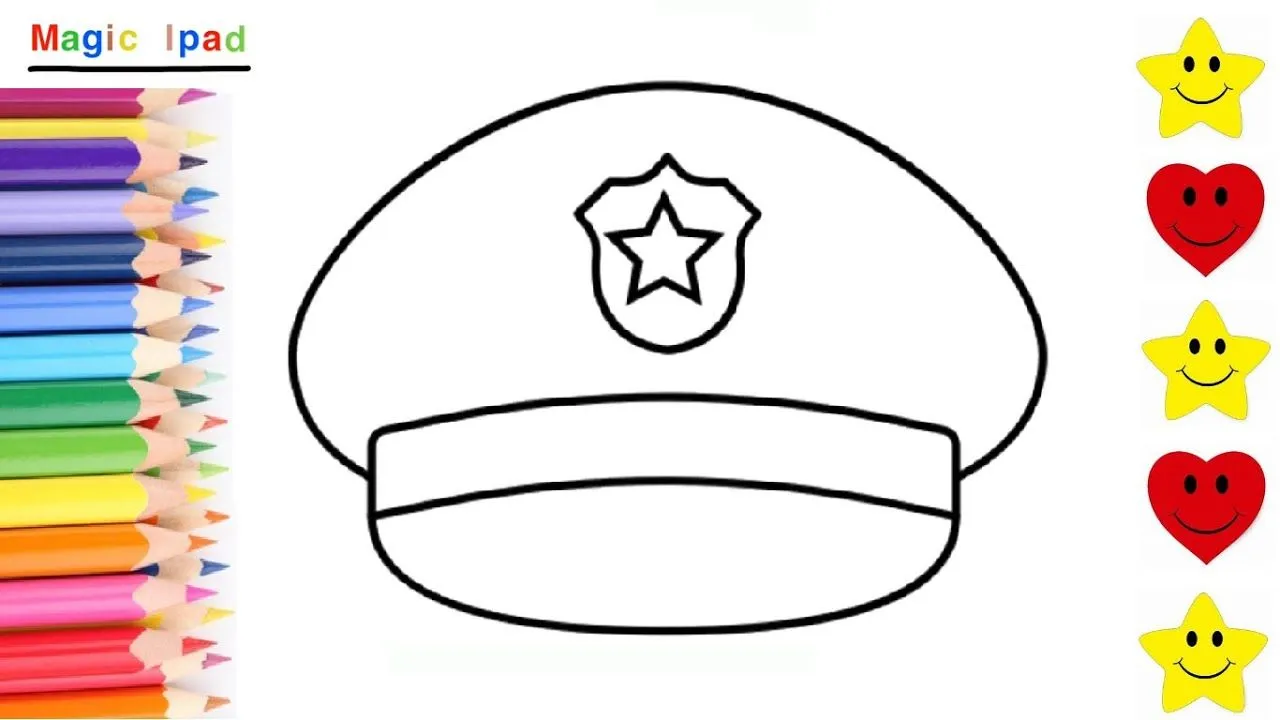 Como dibujar una GORRA DE POLICIA | dibujos para niños 