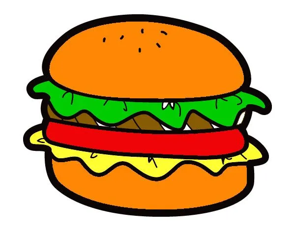 Dibujo de hamburguesa dibujo pintado por Pipig en Dibujos.net el ...