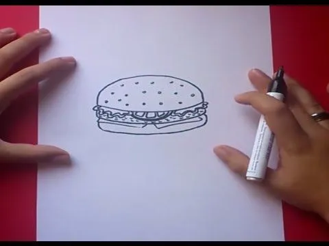 Como dibujar una hamburguesa paso a paso | How to draw a hamburger ...