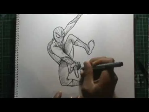 Como dibujar a el hombre araña en paint - how to draw spiderman by ...