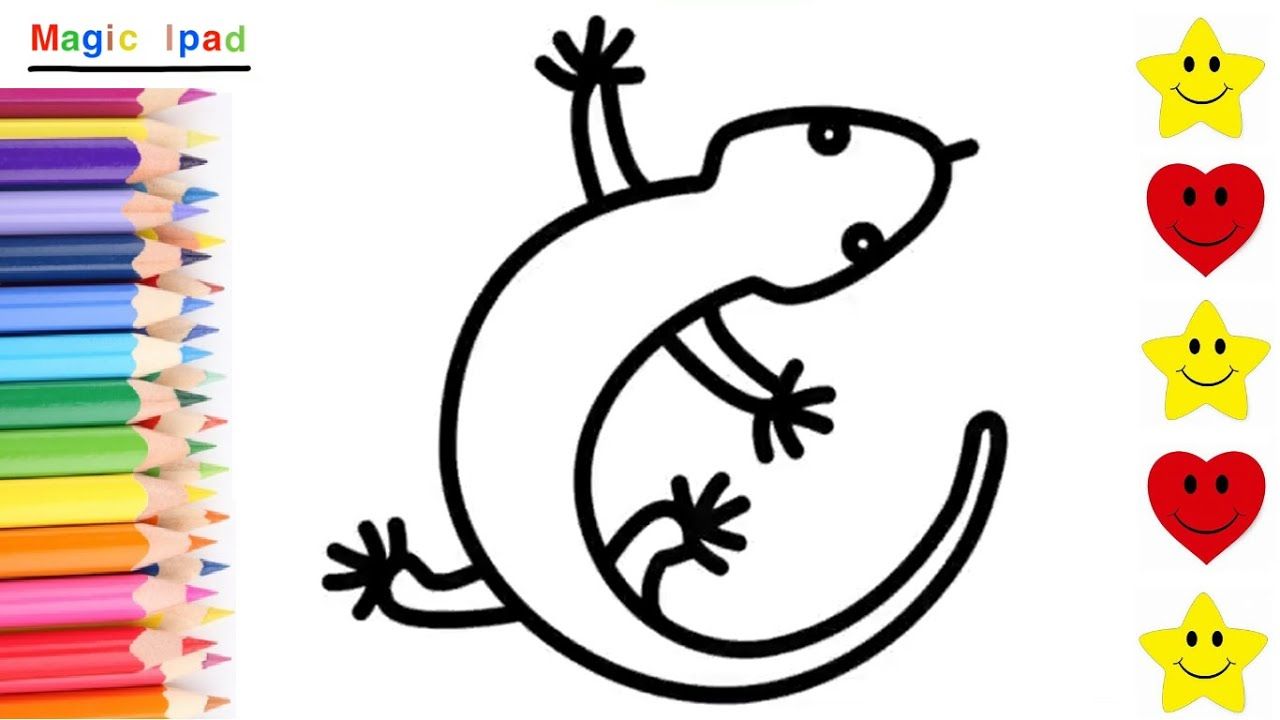 Como dibujar una LAGARTIJA | dibujos para niños ????⭐ How to draw a LIZARD | drawings for kids