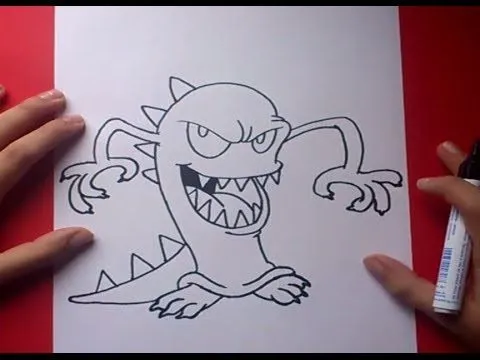 Como dibujar un monstruo paso a paso 3 | How to draw a monster 3 ...