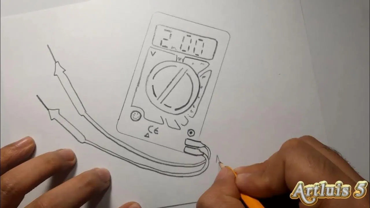 Cómo dibujar un MULTIMETRO | How to draw a MULTIMETER - YouTube