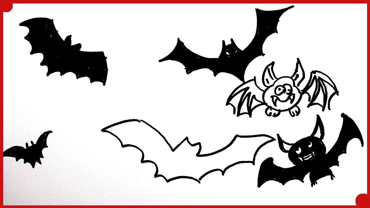 Como Dibujar Murcielagos de Halloween para Niños, How to draw a Halloween  Bat for Kids - YouTube