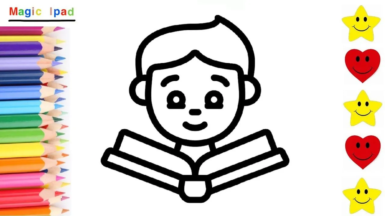 Como dibujar un NIÑO LEYENDO LIBRO | dibujos niños 