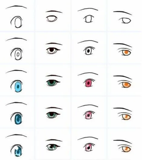 Dibujar ojos anime paso a paso - Imagui