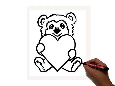 Como Dibujar Oso Corazon San Valentin - YouTube