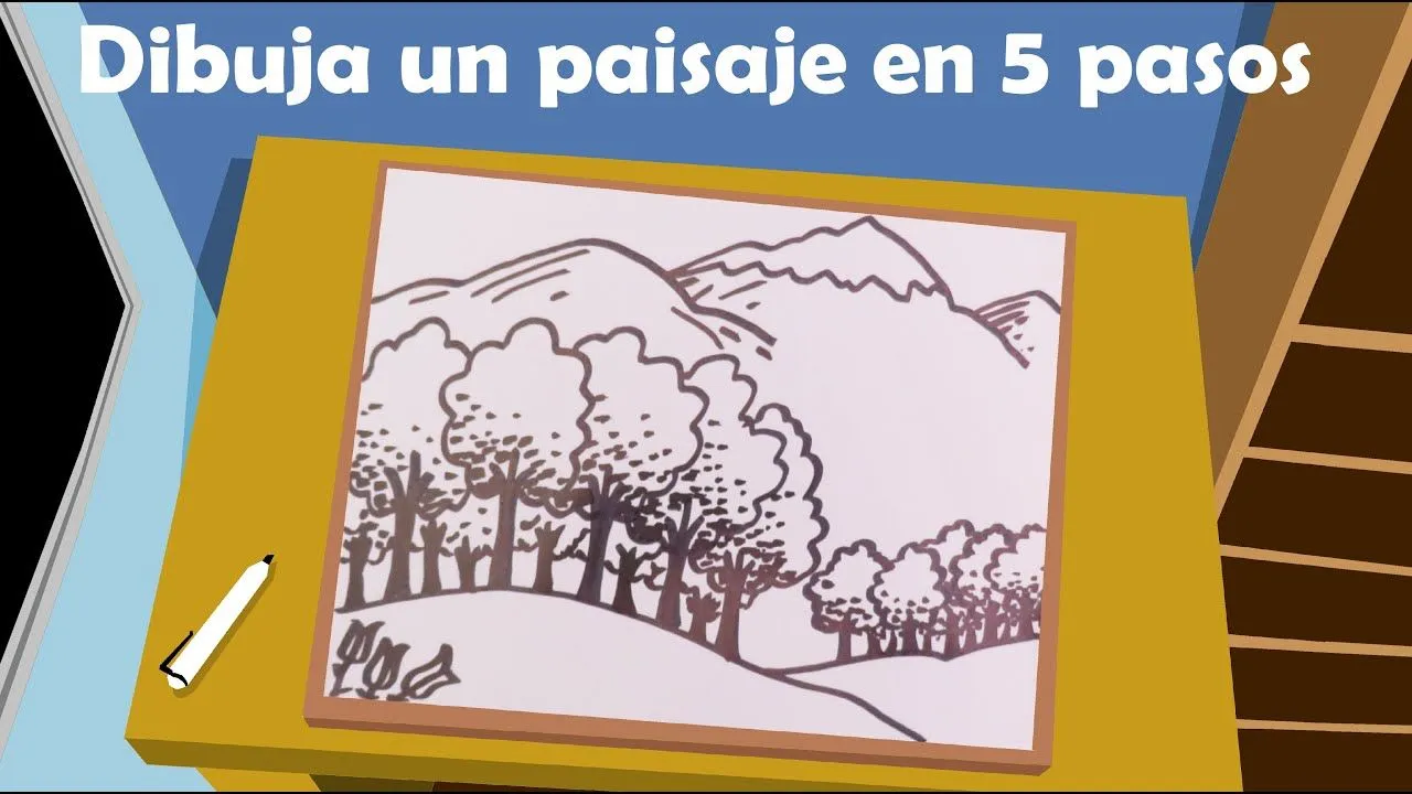 Cómo dibujar un paisaje de bosque en solo 5 Pasos - YouTube