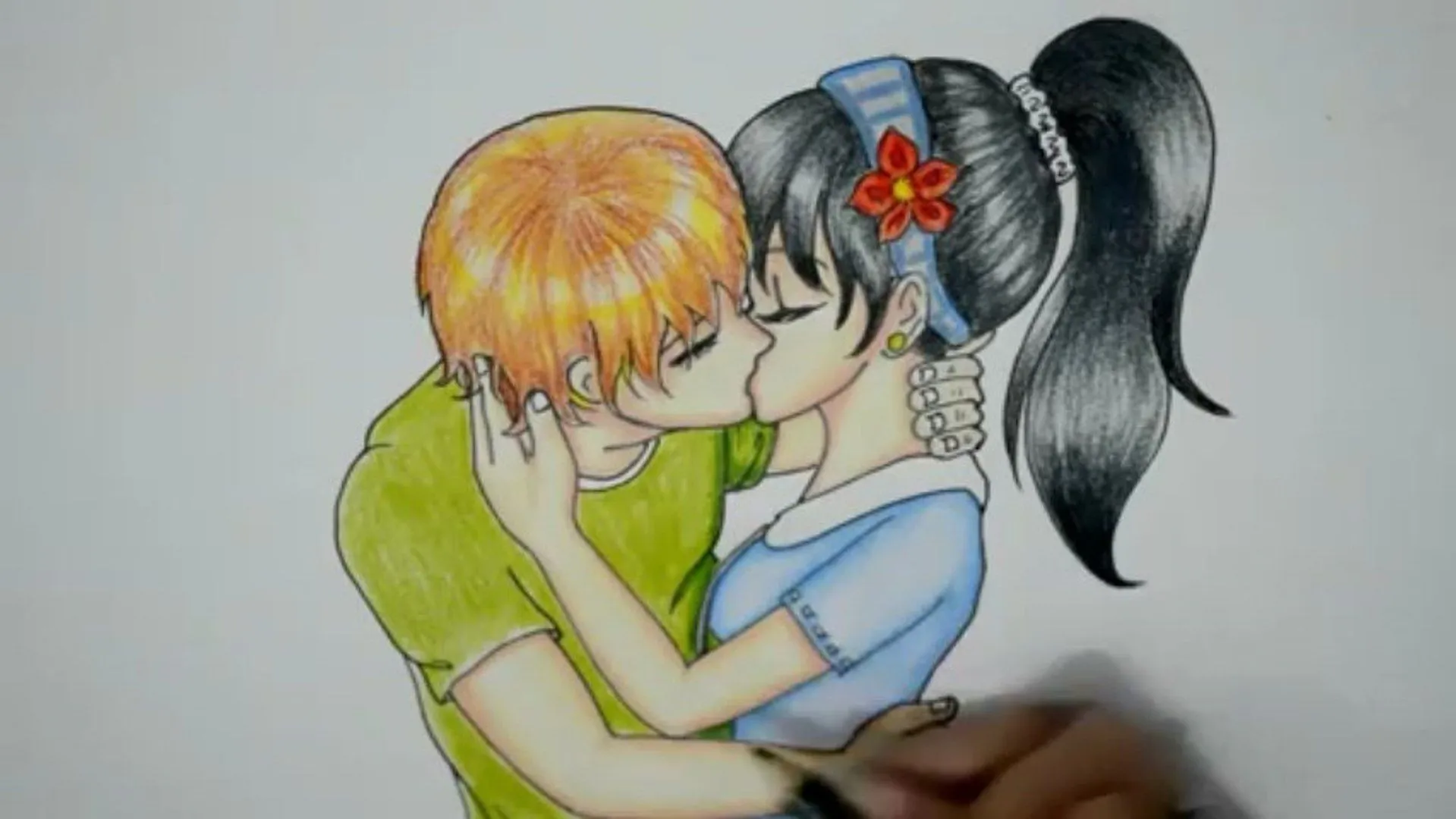 COMO DIBUJAR UNA PAREJA ANIME BESANDOSE (DIBUJO DE AMOR) - video Dailymotion