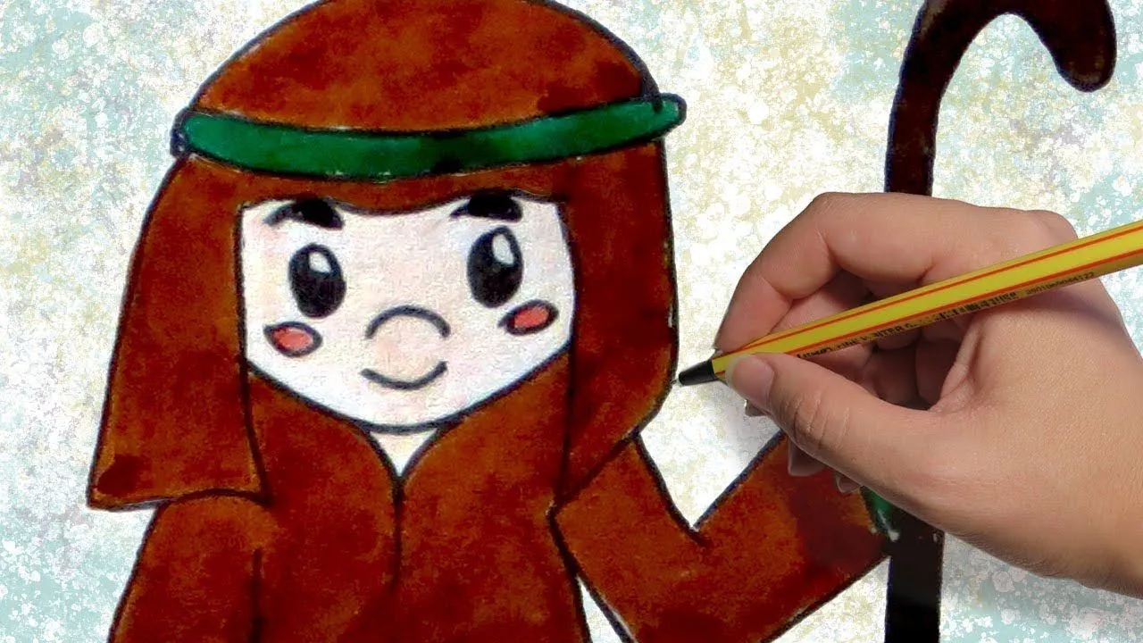 COMO DIBUJAR UN PASTORCITO DE OVEJAS PARA EL PORTAL DE BELEN: Dibujos de  navidad para niños a color - YouTube