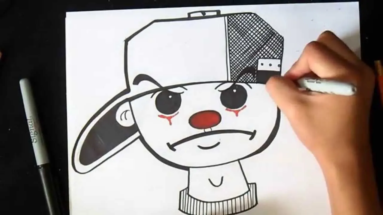 cómo dibujar payaso con gorra Graffiti | Wizard art - by Wörld - YouTube