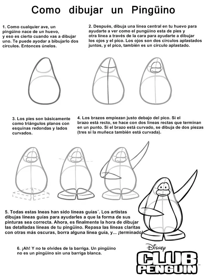 Como Dibujar un Penguin. | Trucos de Club Penguin