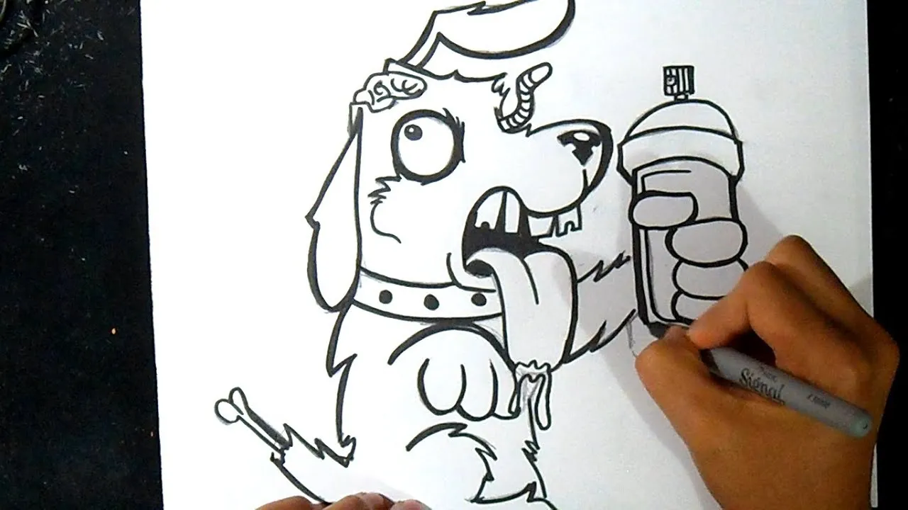 Cómo dibujar un Perro Zombie con Spray Graffiti - YouTube