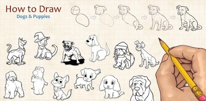 Cómo dibujar: Perros Aplicaciones Android