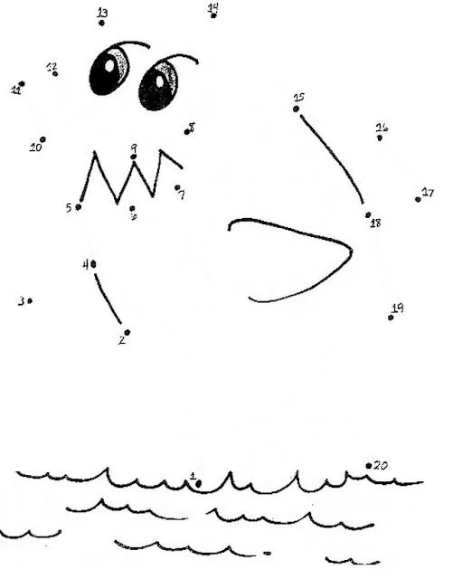Dibujar pez uniendo puntos para colorear y pintar ~ 4 Dibujo
