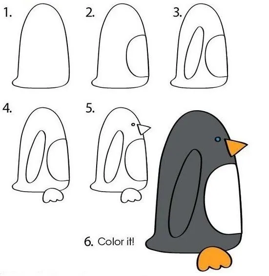 Cómo dibujar pingüinos