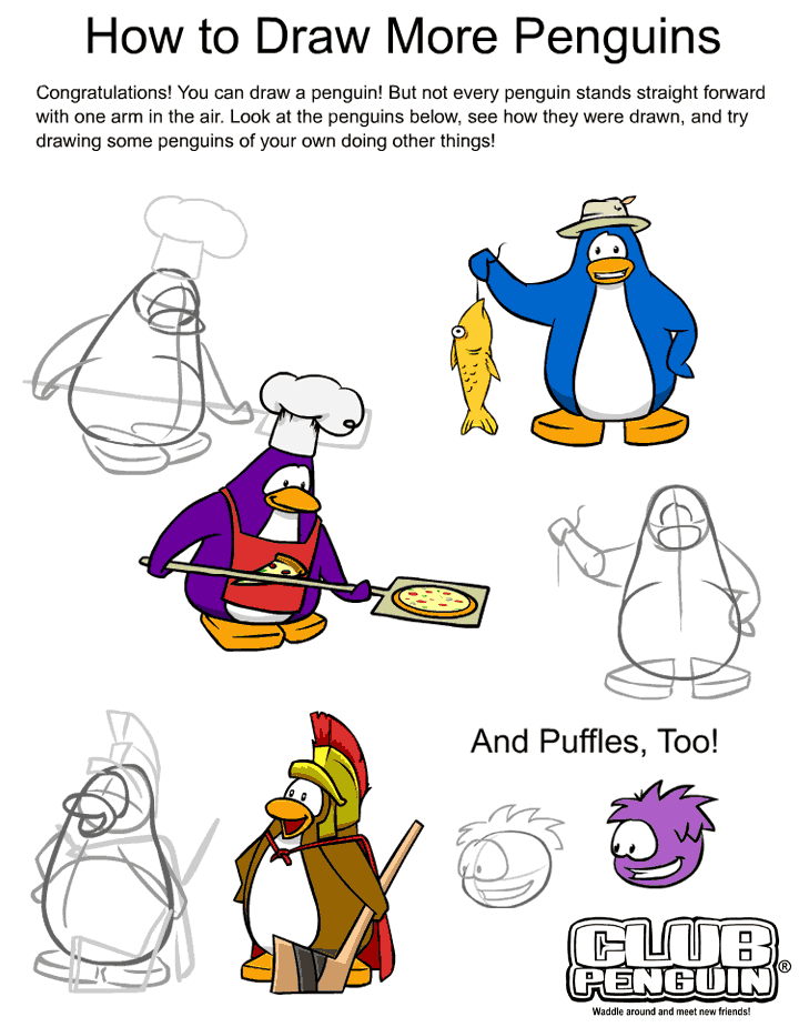 Como dibujar otros Pinguinos | Club Penguin Extrem™ Trucos de Club ...