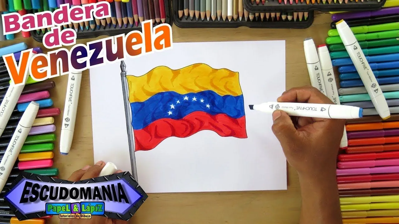 Cómo dibujar y pintar la bandera Nacional de Venezuela - YouTube