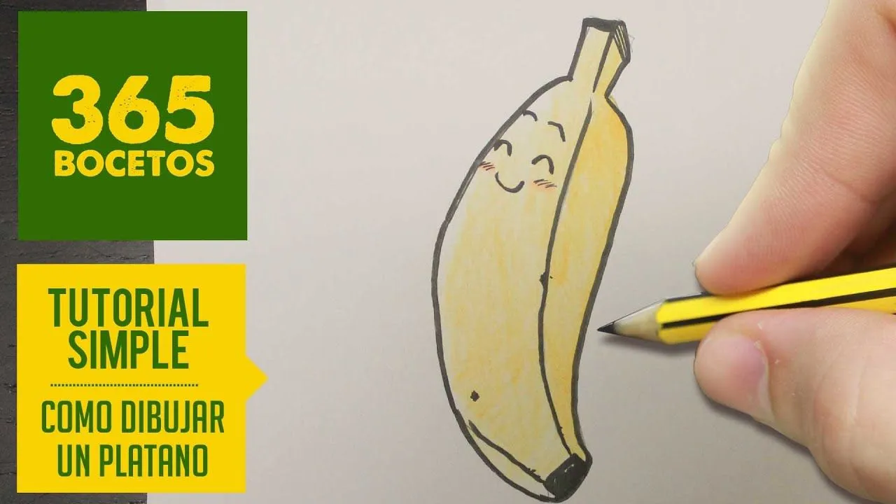 COMO DIBUJAR UN PLATANO KAWAII PASO A PASO - Dibujos kawaii faciles - How  to draw a banana - YouTube