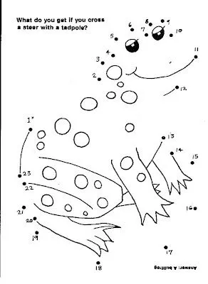 Dibujar sapo uniendo puntos para colorear y pintar ~ 4 Dibujo