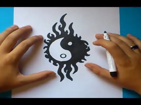 Como dibujar un simbolo yin yang paso a paso | How to draw one yin ...