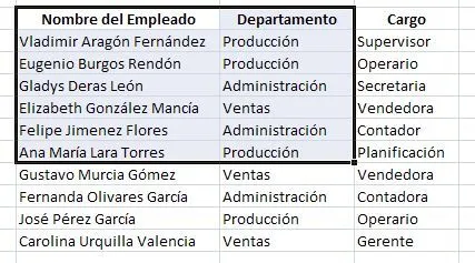 Dibujar tabla - Excel paso a paso