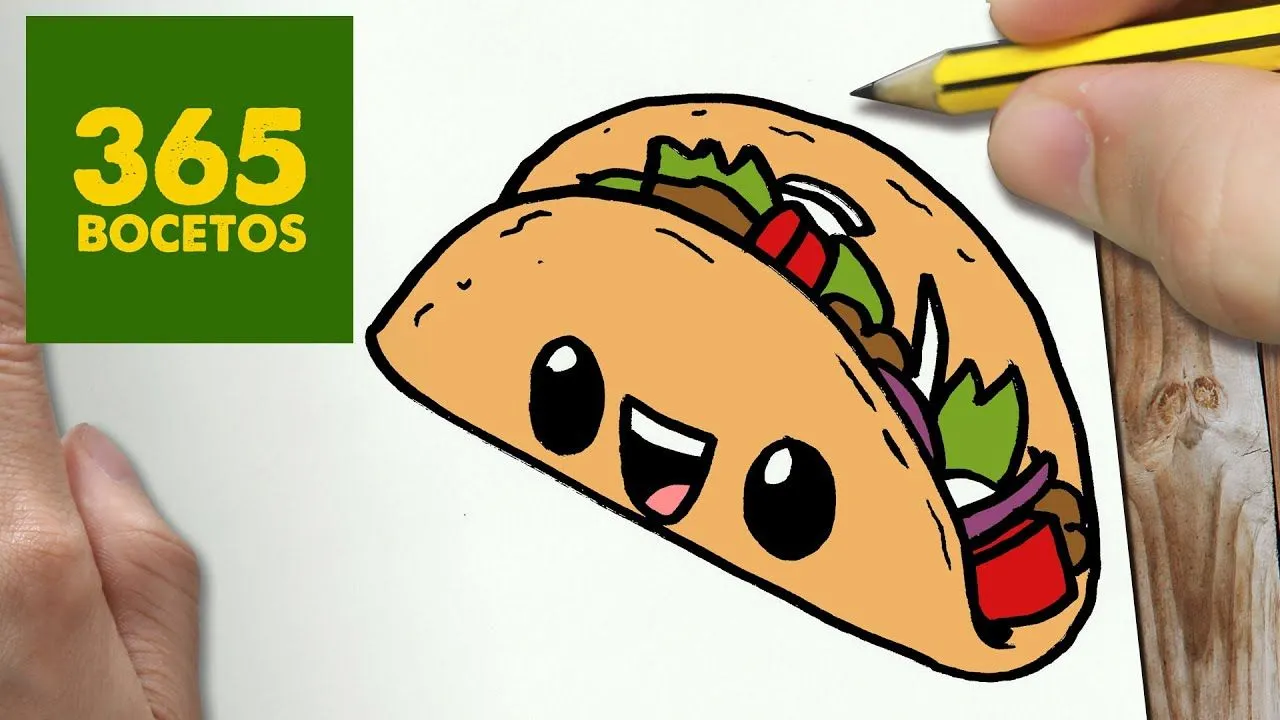 COMO DIBUJAR TACO KAWAII PASO A PASO - Dibujos kawaii faciles - How to draw  a TACO - YouTube