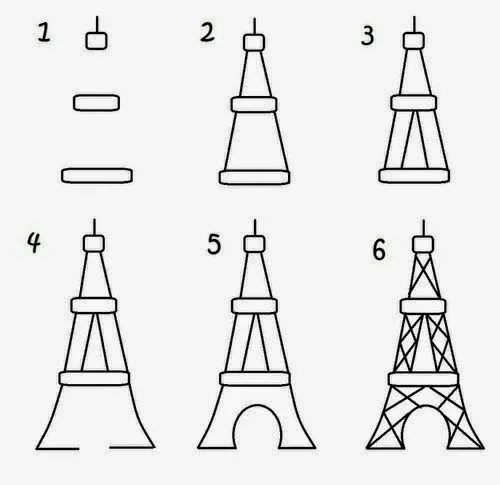 como dibujar la torre eiffel: Paso a paso ♥ MUYY FÁCIL!﻿