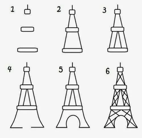 como dibujar la torre eiffel: Paso a paso ♥ MUYY FÁCIL!