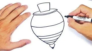 Cómo dibujar un Trompo o Peonza Paso a Paso y fácil - YouTube