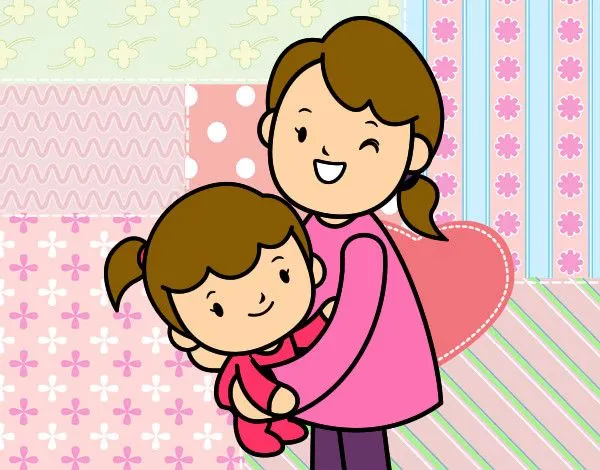 Dibujo de Abrazo con mamá pintado por Crystal45 en Dibujos.net el ...