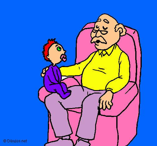 Dibujo de Abuelo y nieto pintado por Marnnl en Dibujos.net el día ...