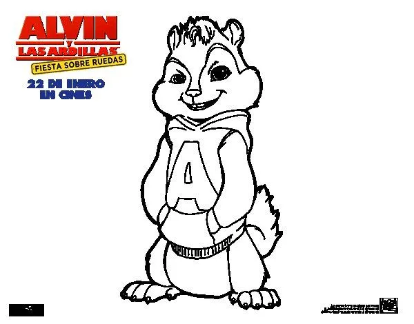 Dibujo de Alvin de Alvin y las Ardillas para Colorear - Dibujos.net