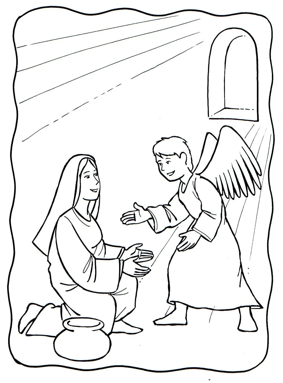Dibujos Cristianos Para Colorear: Dibujo del Angel Gabriel para ...