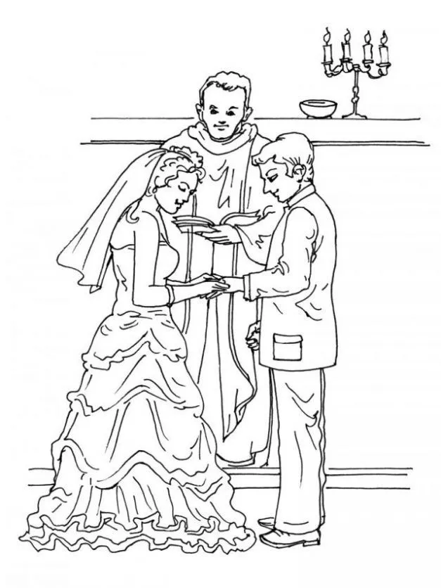 Dibujos para colorear de argollas de matrimonio - Imagui