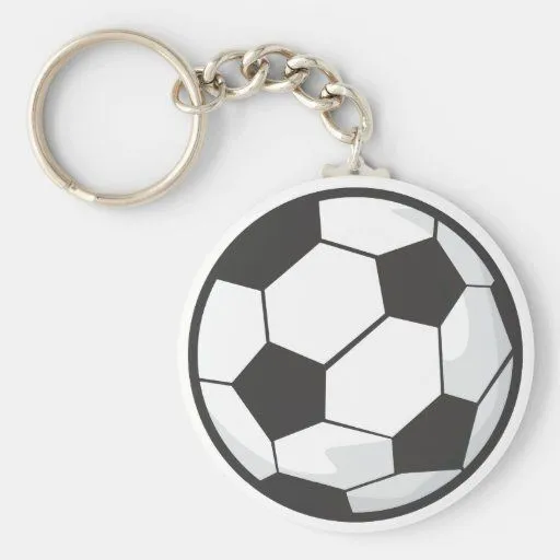 Dibujo animado del balón de fútbol llaveros personalizados | Zazzle