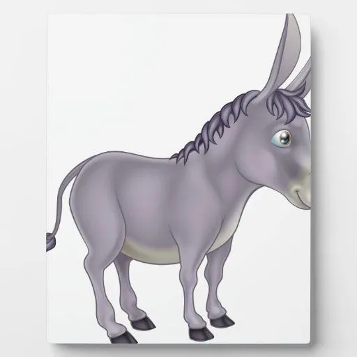 Dibujo animado del burro placas con foto | Zazzle