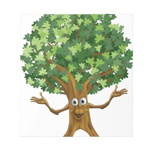 Dibujo animado del carácter del árbol bloc de papel | Zazzle