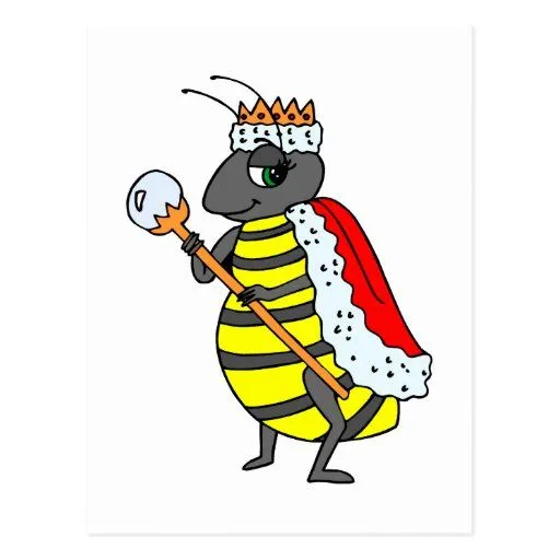 Dibujo animado de la diva de la abeja de la reina postal | Zazzle