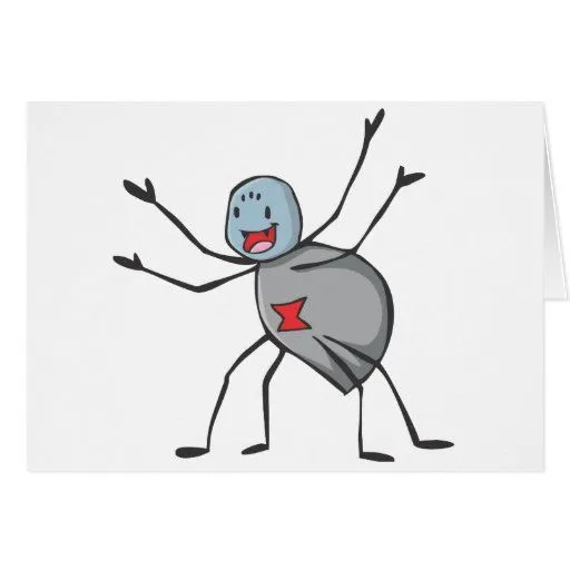 Dibujo animado feliz de la araña de la viuda negra tarjeton | Zazzle