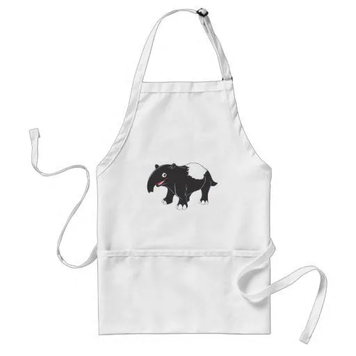 Dibujo animado feliz del Tapir Delantales de Zazzle.