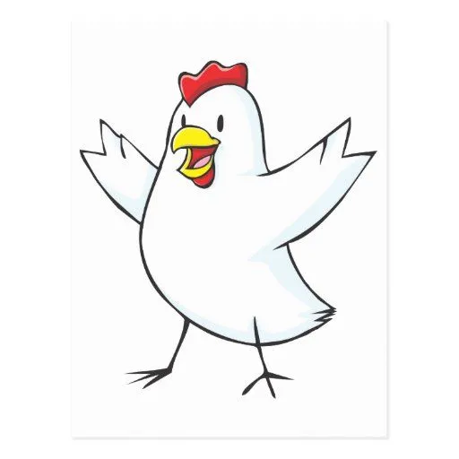 Dibujo animado feliz de la gallina del pollo tarjeta postal de Zazzle.