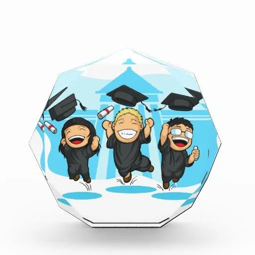 Dibujo animado de la graduación de la Escuela-Univ | Zazzle