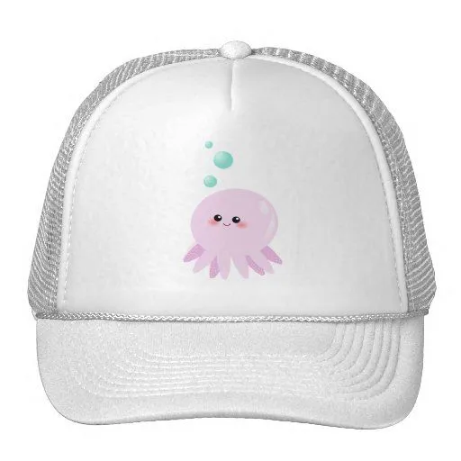 Dibujo animado lindo del pulpo gorras de Zazzle.