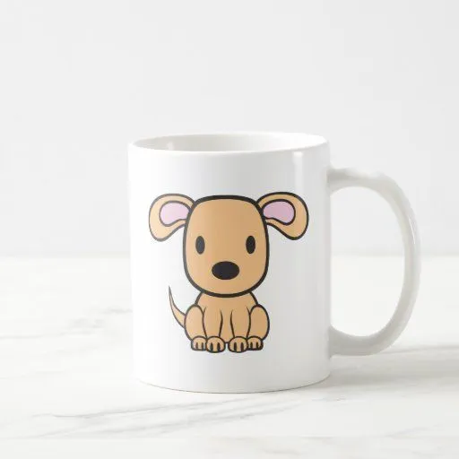 Dibujo animado del perro del bebé tazas de café | Zazzle