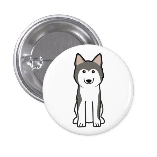 Dibujo animado del perro del husky siberiano pin de Zazzle.