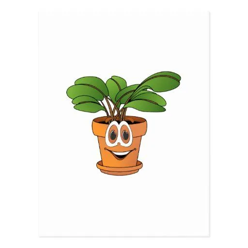 Dibujo animado Potted de la planta Tarjeta Postal | Zazzle