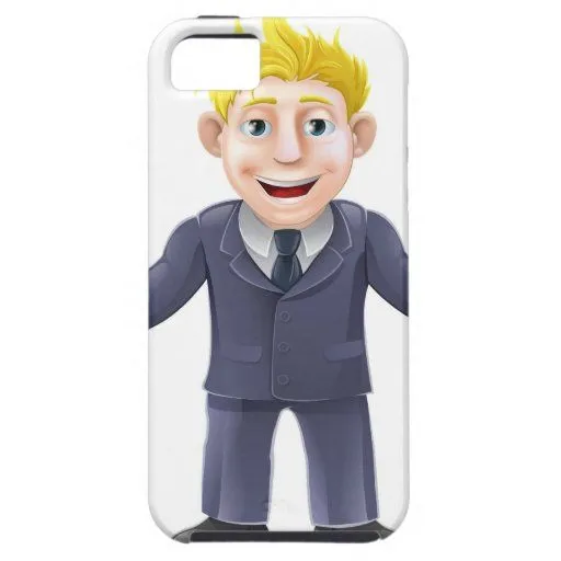 Dibujo animado rubio del hombre de negocios iPhone 5 carcasas | Zazzle