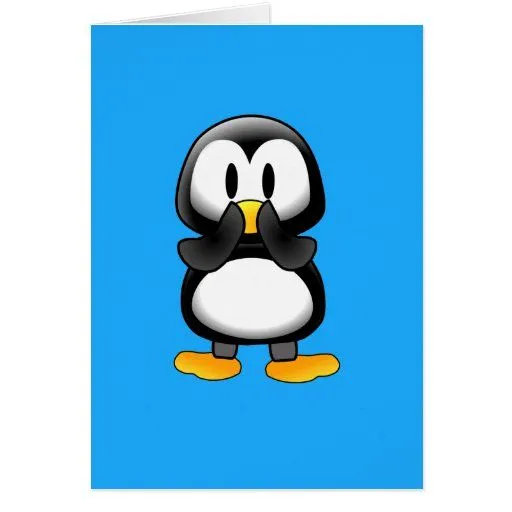 Dibujo animado sorprendido del pingüino felicitación | Zazzle