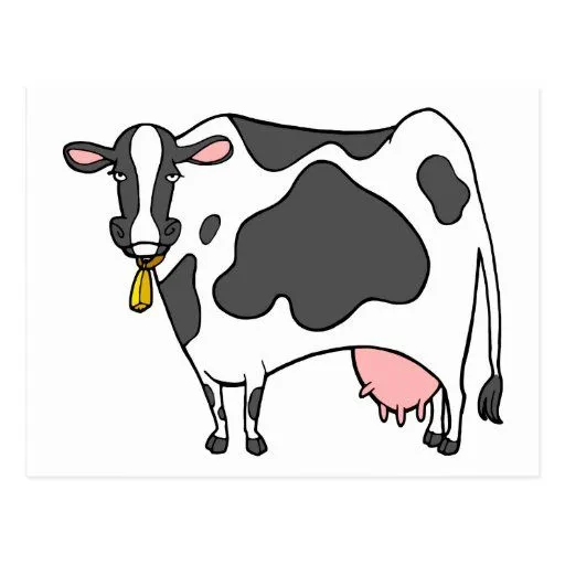 Dibujo animado de la vaca lechera postal | Zazzle